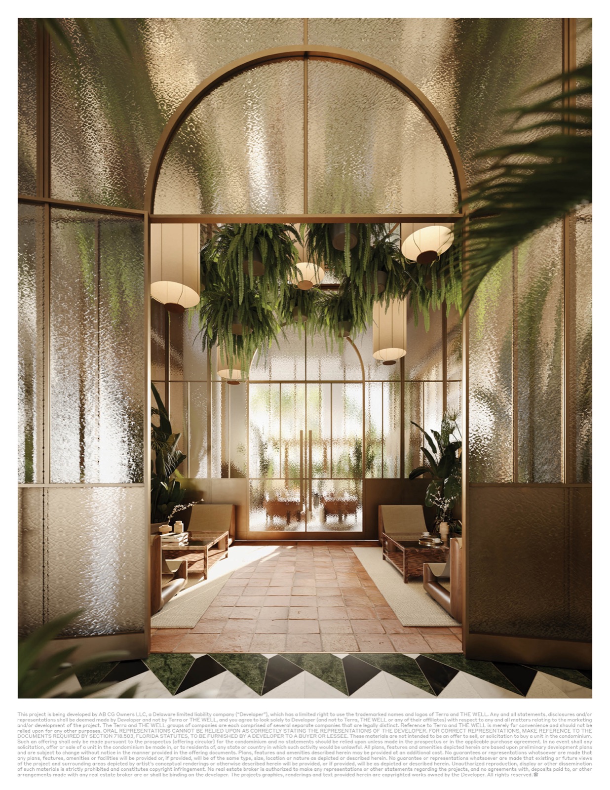 The Conservatory at THE WELL Coconut Grove — double-height glass overlooking the indoor-outdoor tea garden.